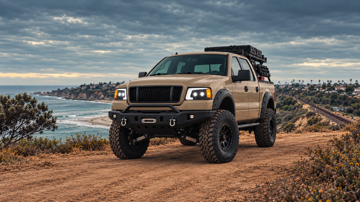 2004-2008 Ford F-150 & 2006-2008 Lincoln Mark LT LED Dual Projector Headlights installed view