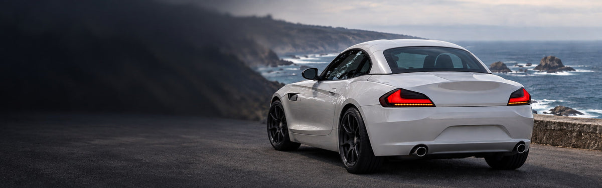 RIGNOX bmw z4 tail lights installed scene with clear left copy space