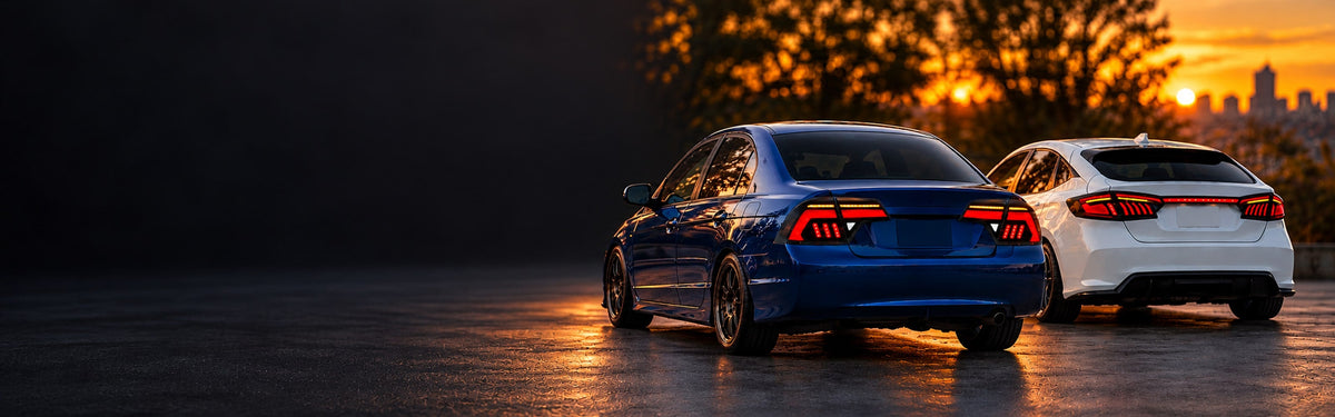 RIGNOX civic tail lights installed scene with clear left copy space