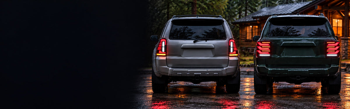 RIGNOX 4runner tail lights installed aftermarket lights with clear left copy space