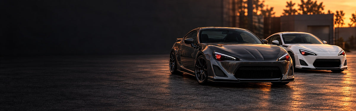 RIGNOX 86 brz headlights installed scene with clear left copy space