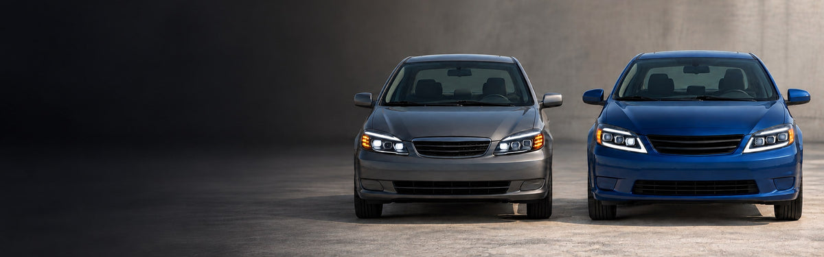 Two Toyota Corolla generations with RIGNOX triple projector headlights