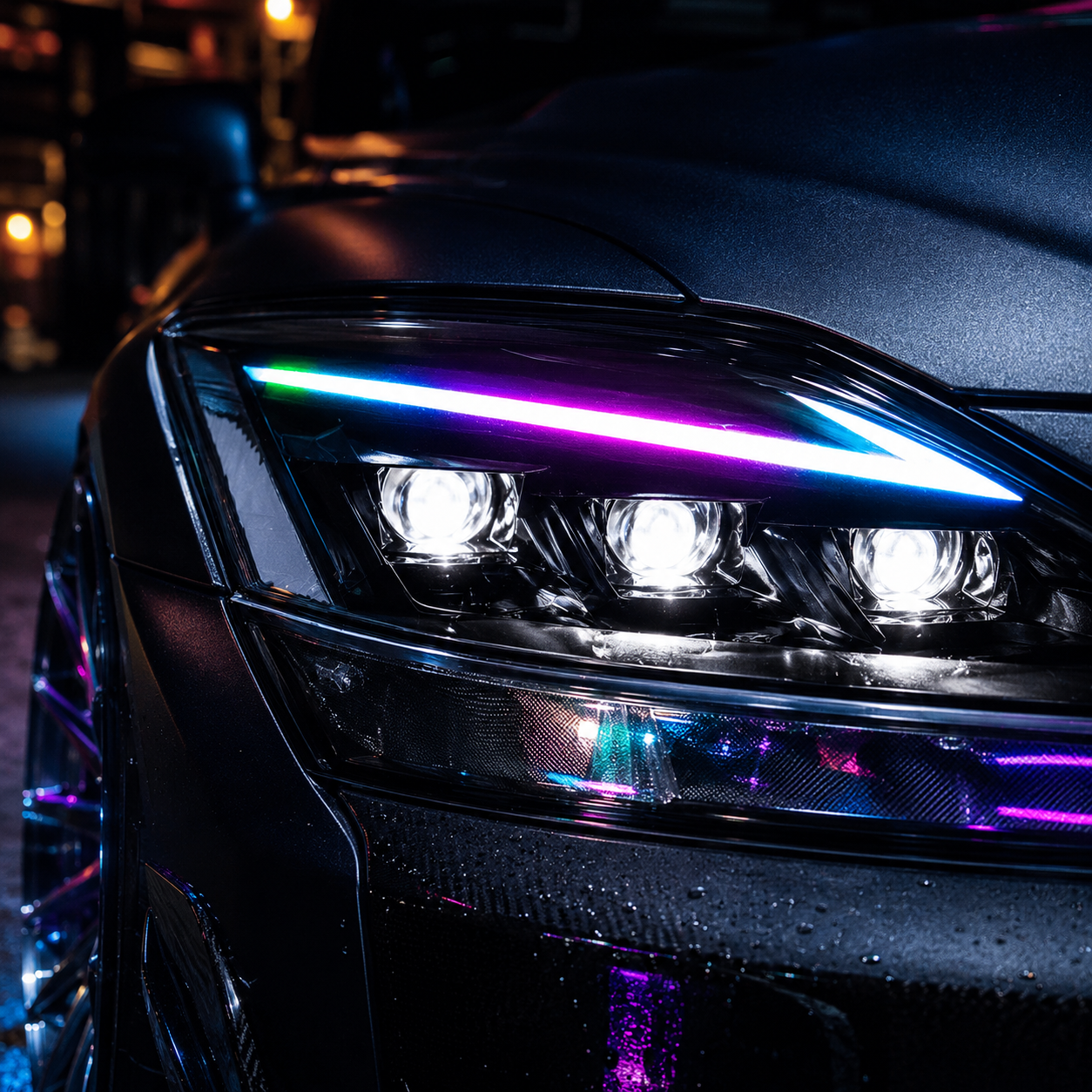 2006-2013 Lexus IS250 / IS350 / IS-F LED Triple Projector Headlights — product view 20 - H-IS06-CRGB