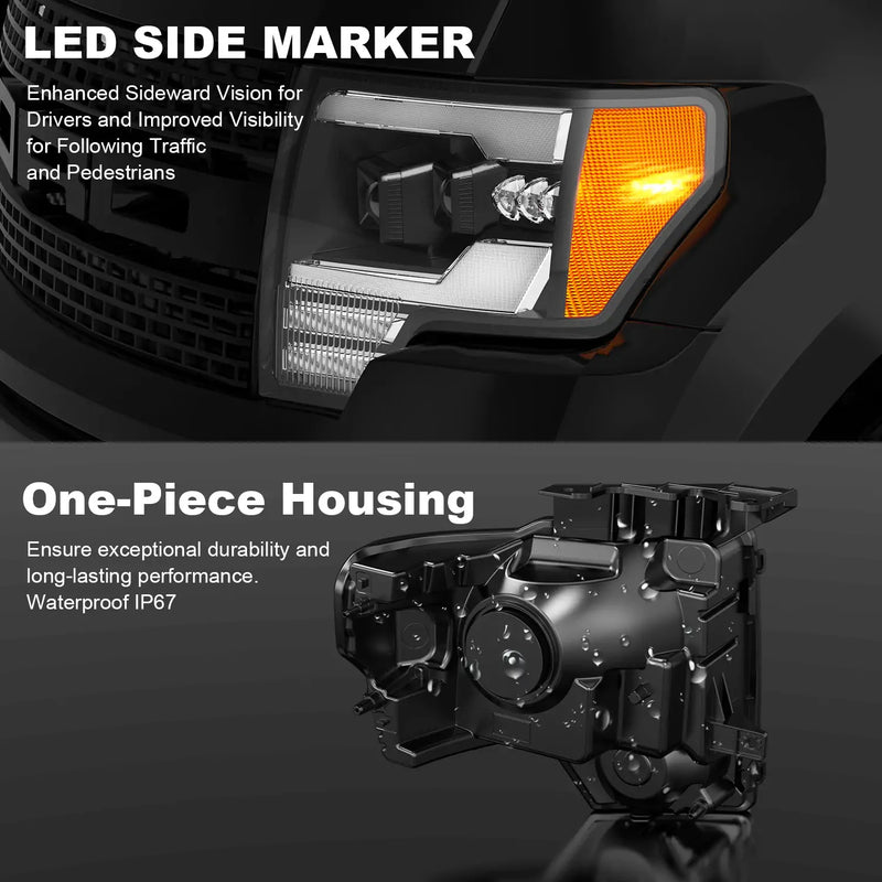 2009-2014 Ford F-150 LED Dual Projector Headlights-3
