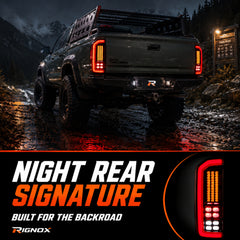 1995-2004 Toyota Tacoma Sequential LED Tail Lights — smoked red LED night signature weather ready — T-TACO95