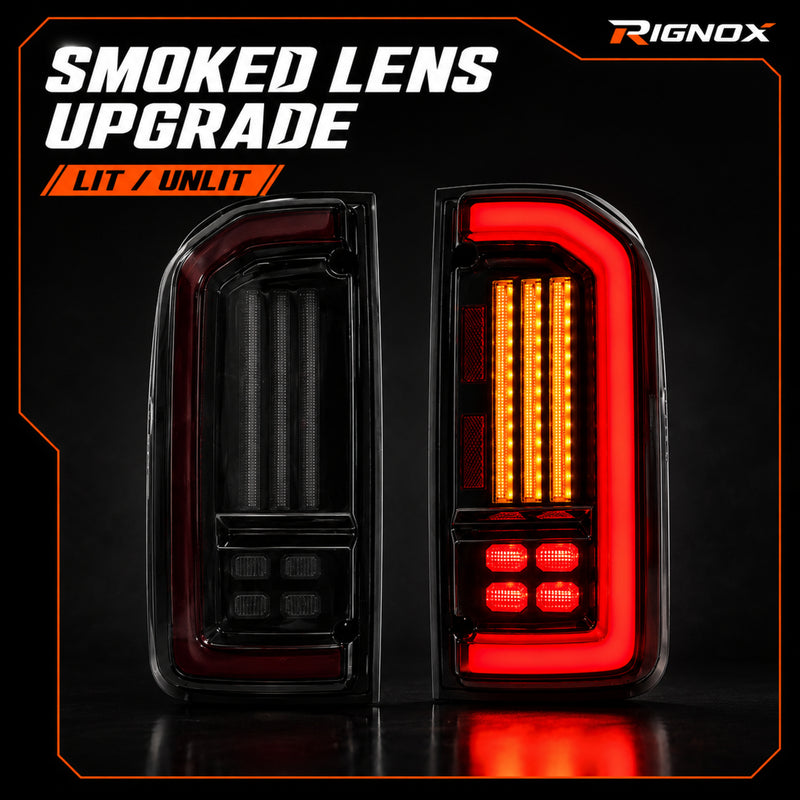 1995-2004 Toyota Tacoma Sequential LED Tail Lights — smoked red LED smoked lens style — T-TACO95