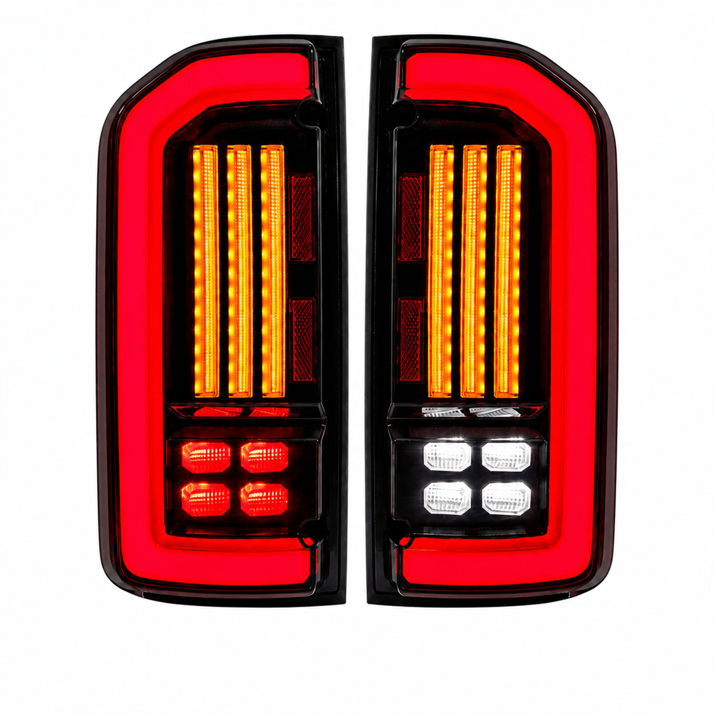 1995-2004 Toyota Tacoma Sequential LED Tail Lights — smoked red LED white background main — T-TACO95