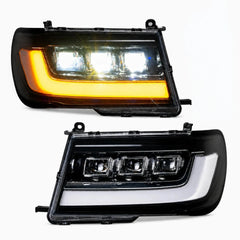 1998-2003 Toyota Land Cruiser 100 LED Triple Projector Headlights Assembly — main product view — H-LC100-98