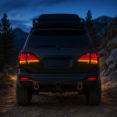 1998-2003 Lexus RX300 Sequential LED Tail Lights — smoked blue hour rear view - T-RX98-RR
