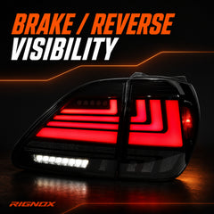 1998-2003 Lexus RX300 Sequential LED Tail Lights — smoked brake reverse visibility - T-RX98-SR
