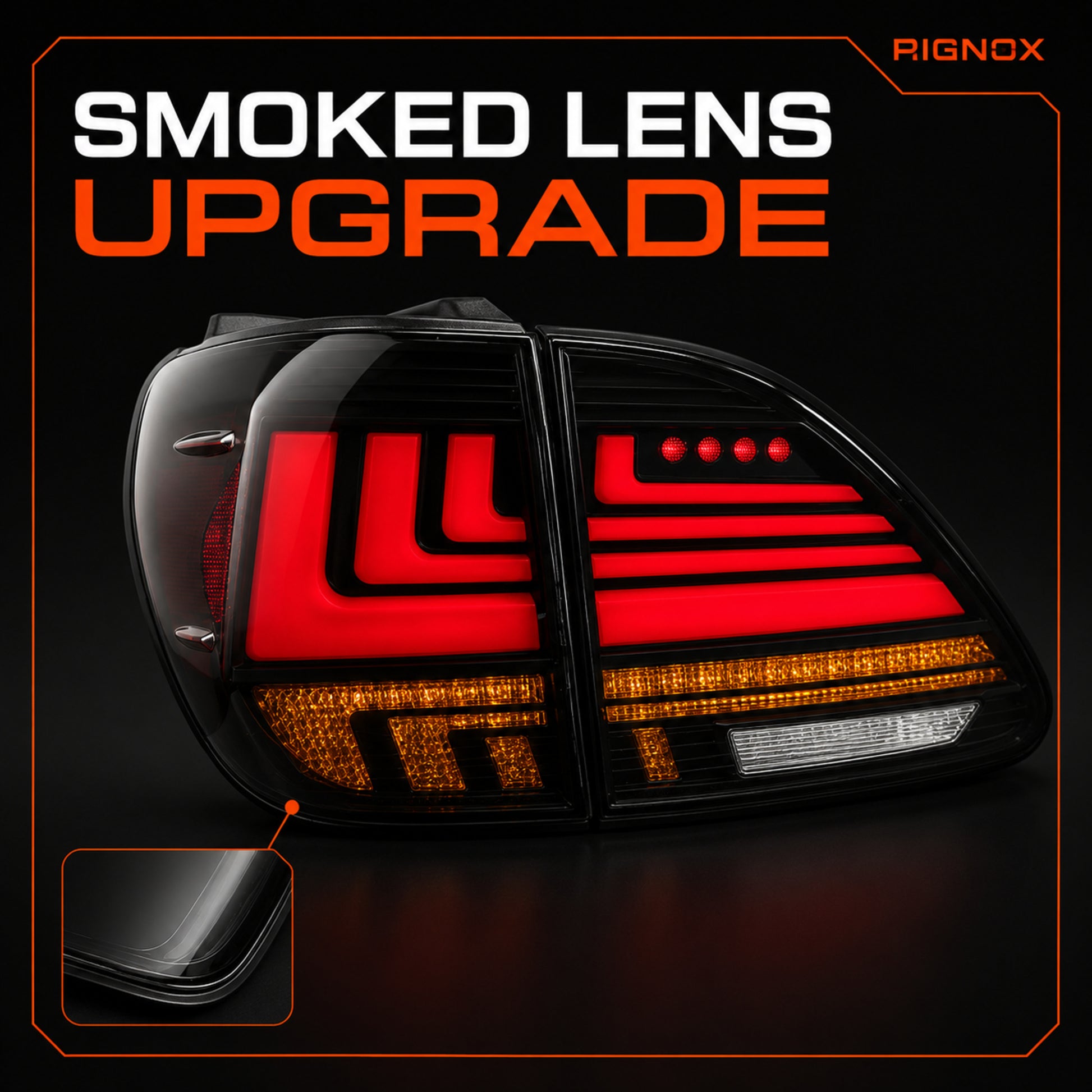 1998-2003 Lexus RX300 Sequential LED Tail Lights — smoked smoked lens upgrade - T-RX98-SR