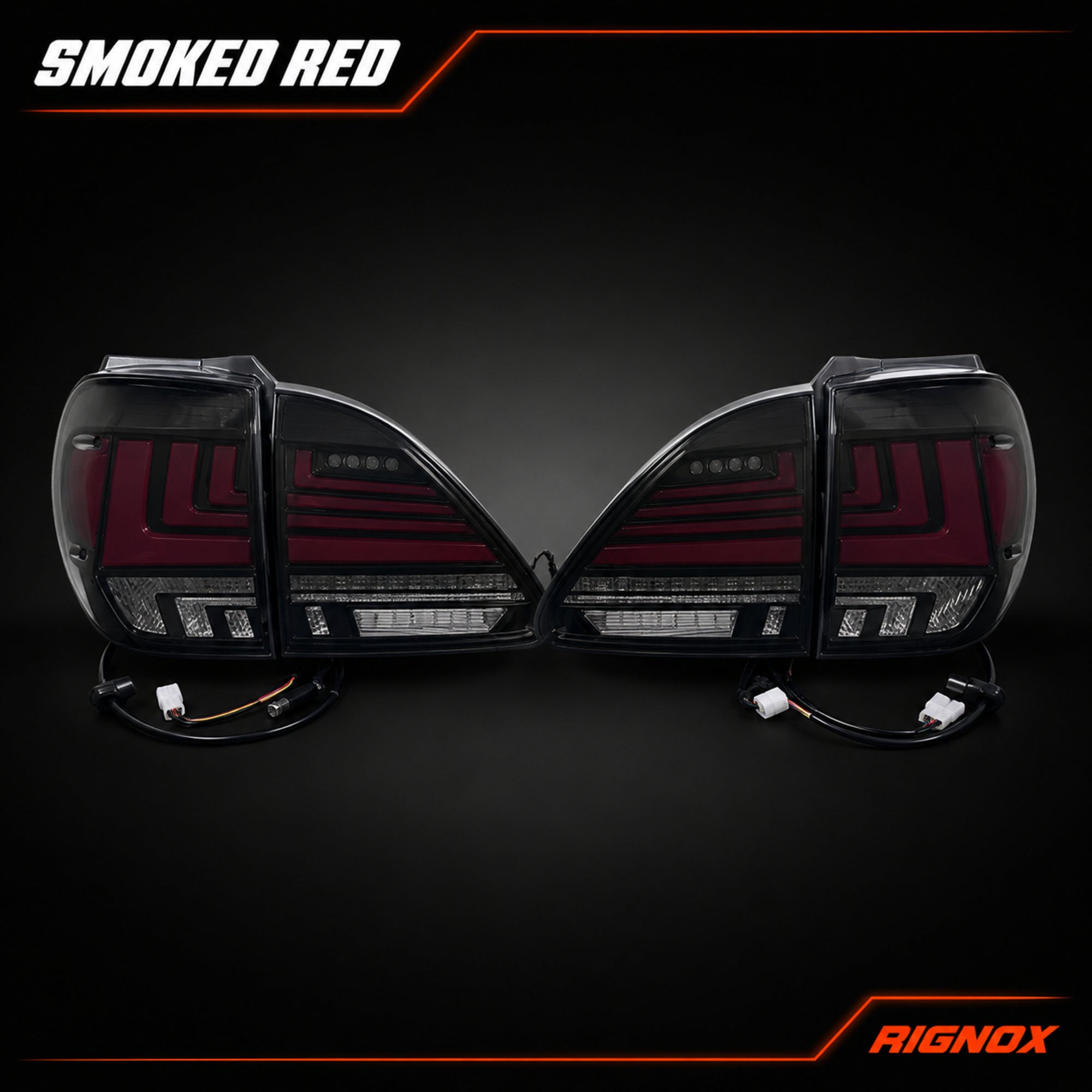 1998-2003 Lexus RX300 Sequential LED Tail Lights — smoked red unlit - T-RX98-SR