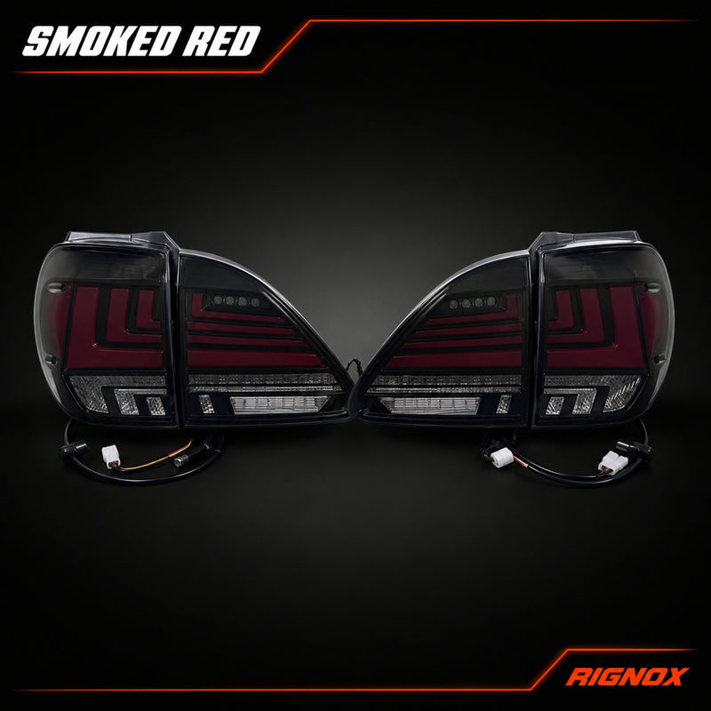 1998-2003 Lexus RX300 Sequential LED Tail Lights — smoked red unlit - T-RX98-SR