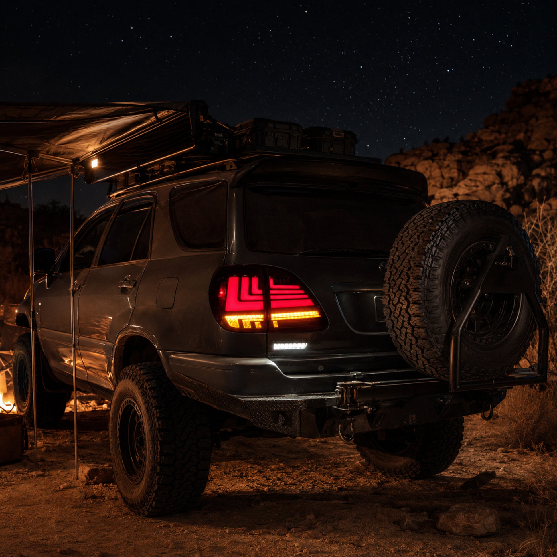 1998-2003 Lexus RX300 Sequential LED Tail Lights — t rx98 sr overland camp night - T-RX98-RR