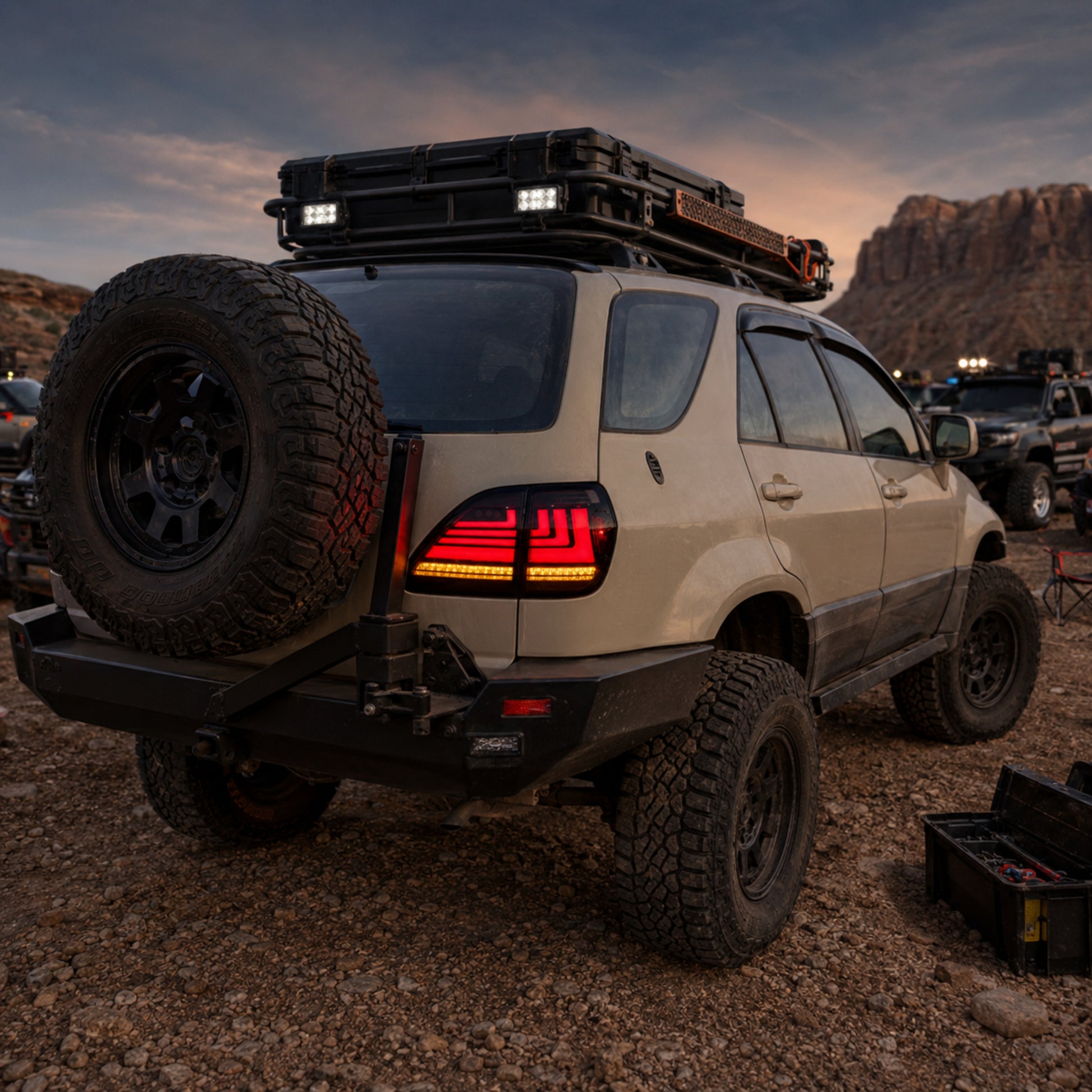 1998-2003 Lexus RX300 Sequential LED Tail Lights — t rx98 sr truck meet dusk - T-RX98-SR