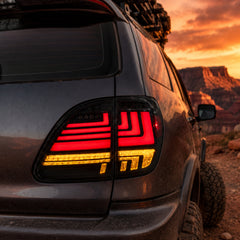 1998-2003 Lexus RX300 Sequential LED Tail Lights — sequential LED red rock close detail - T-RX98-RR