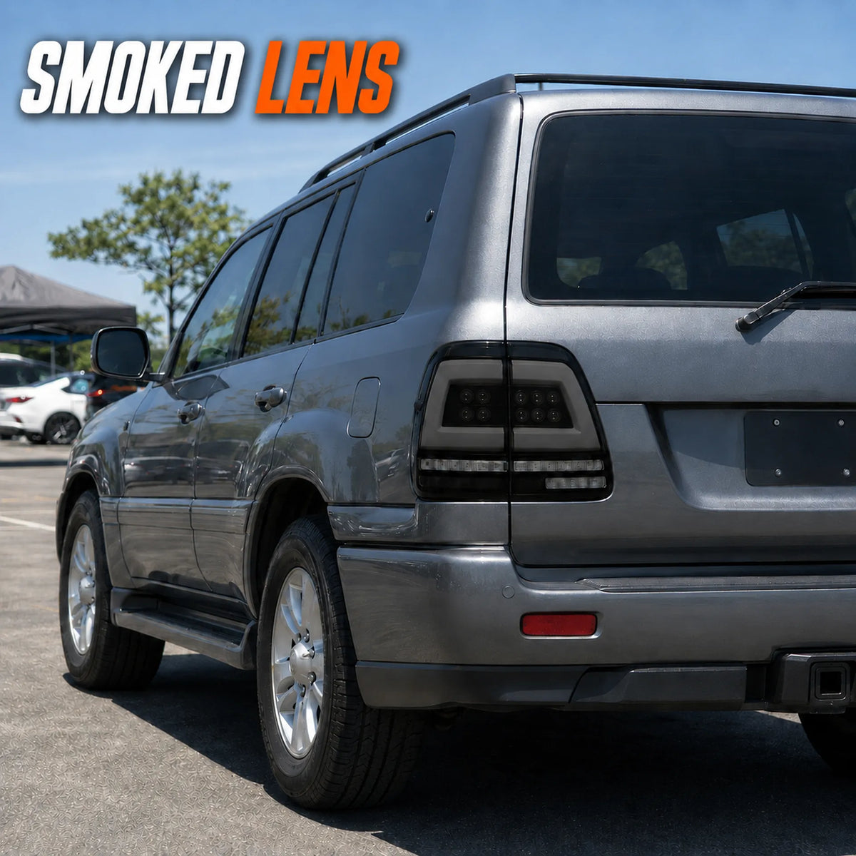 1998-2007 Toyota Land Cruiser 100 Sequential LED Tail Lights Assembly — smoked lens look — T-LC100-98-SW