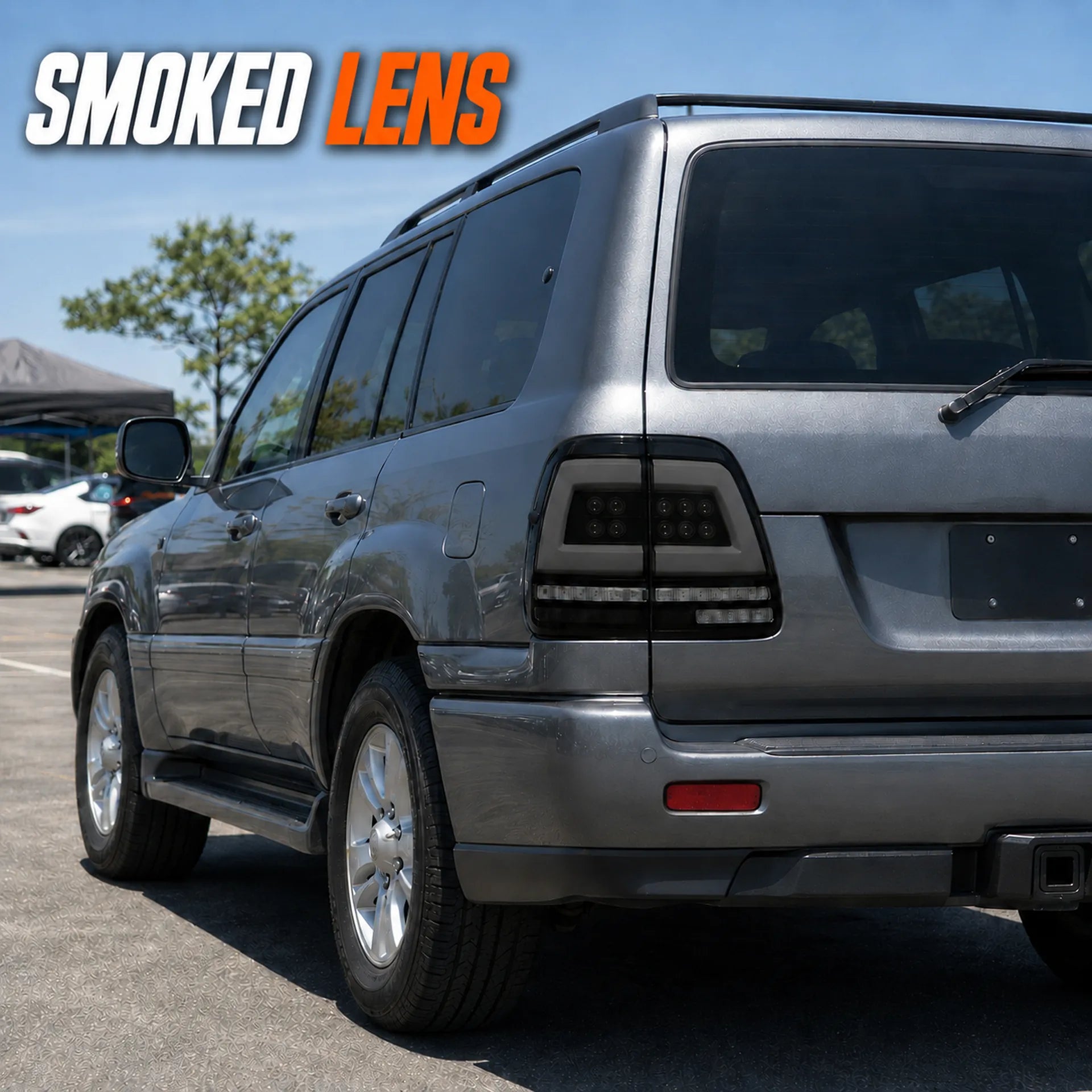 1998-2007 Toyota Land Cruiser 100 Sequential LED Tail Lights Assembly — smoked lens look — T-LC100-98-SW