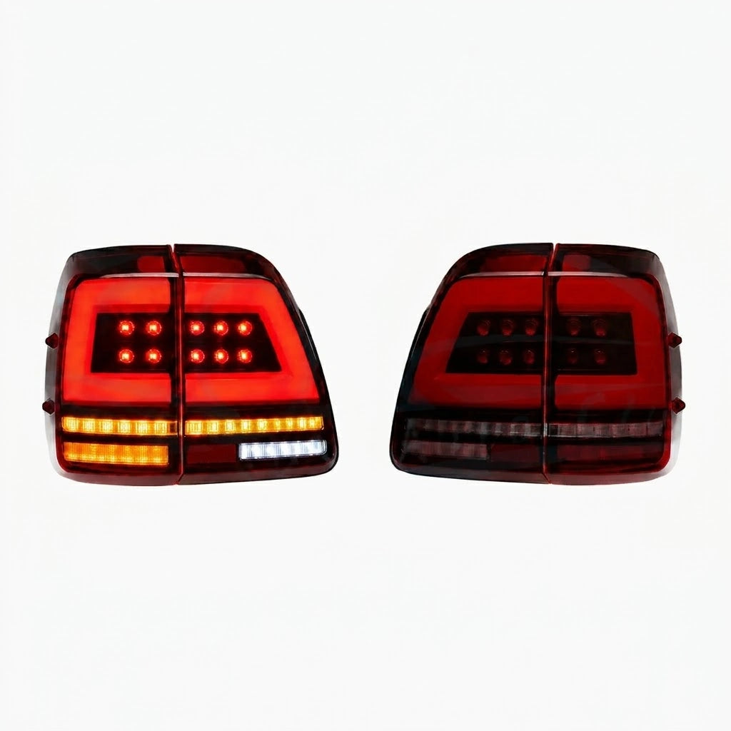 1998-2007 Toyota Land Cruiser 100 Sequential LED Tail Lights Assembly — main product view — T-LC100-98-RW
