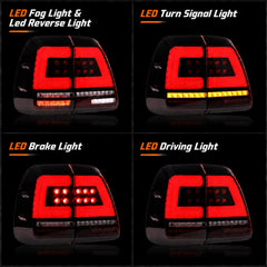 1998-2007 Toyota Land Cruiser 100 Sequential LED Tail Lights Assembly — lighting functions — T-LC100-98-RW