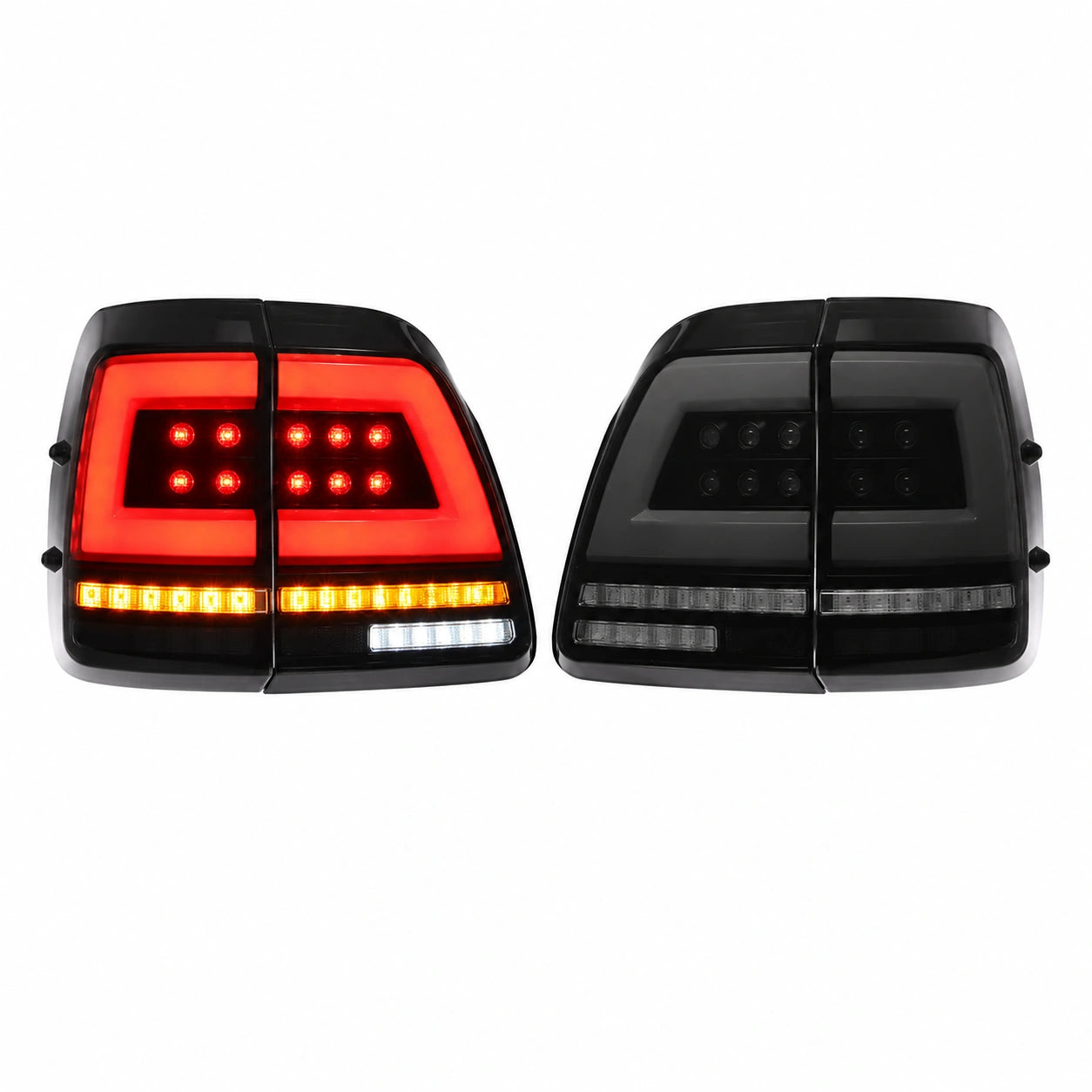 1998-2007 Toyota Land Cruiser 100 Sequential LED Tail Lights Assembly — main product view — T-LC100-98-SW
