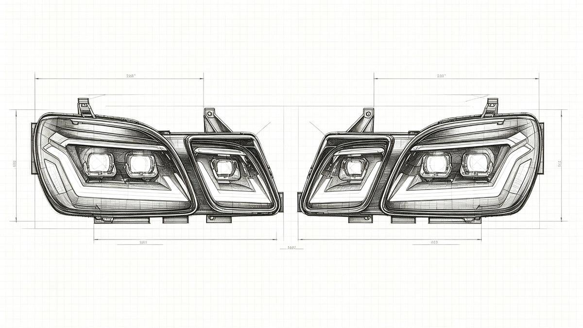 1998-2007 Lexus LX470 LED Triple Projector Headlights Assembly
