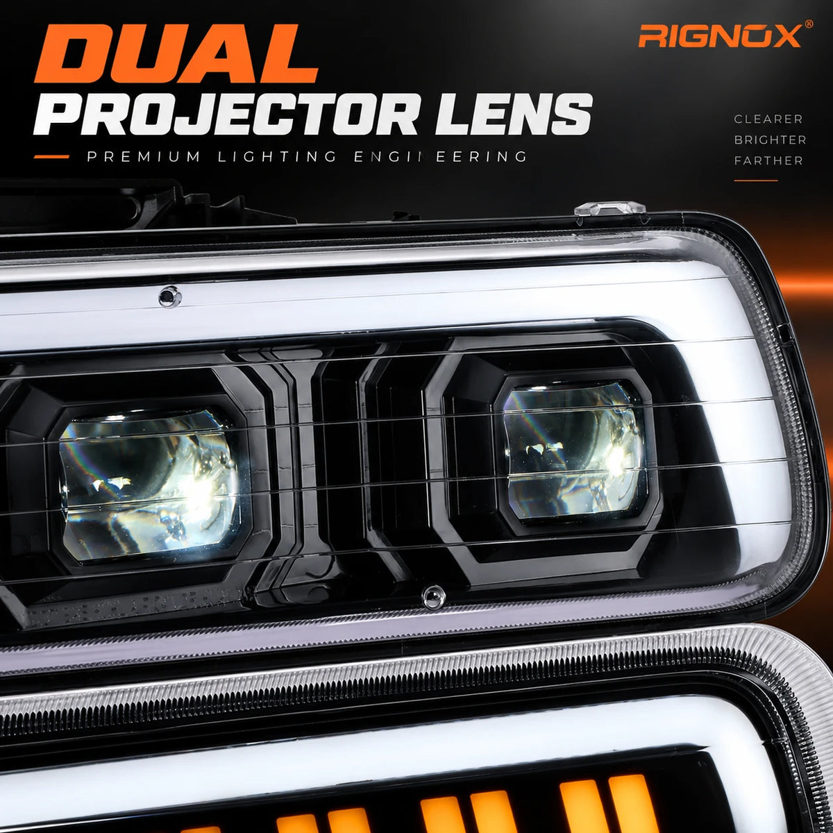 1999-2002 Chevrolet Silverado & 2000-2006 Tahoe / Suburban LED Dual Projector Headlights — dual projector details — H-SIL99
