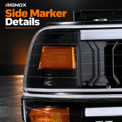 1999-2002 Chevrolet Silverado & 2000-2006 Tahoe / Suburban LED Dual Projector Headlights — side marker details — H-SIL99