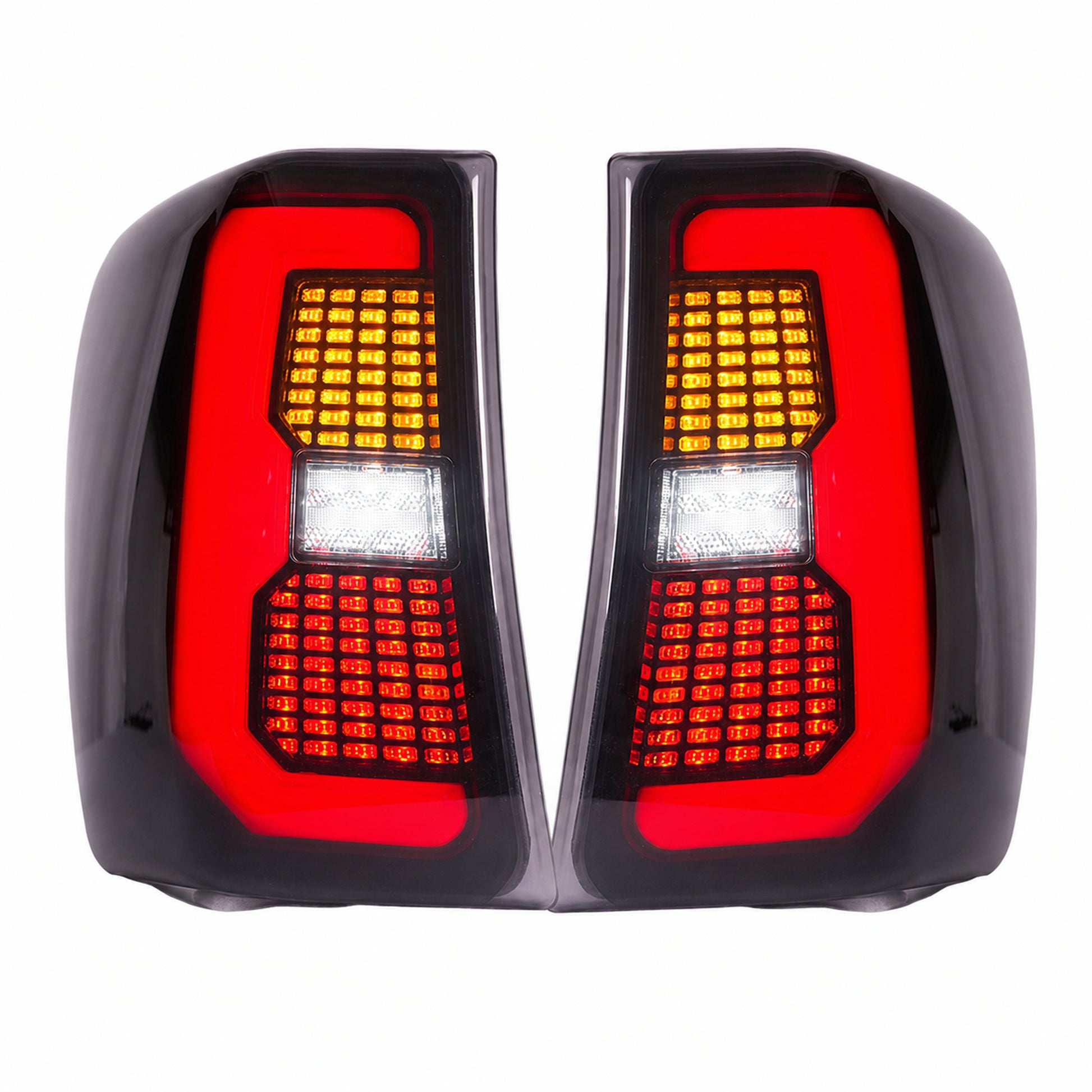 1999-2004 Jeep Grand Cherokee Sequential LED Tail Lights — smoked white background