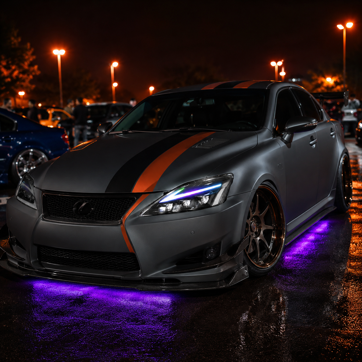 2006-2013 Lexus IS250 / IS350 / IS-F LED Triple Projector Headlights — product view 21 - H-IS06-CRGB