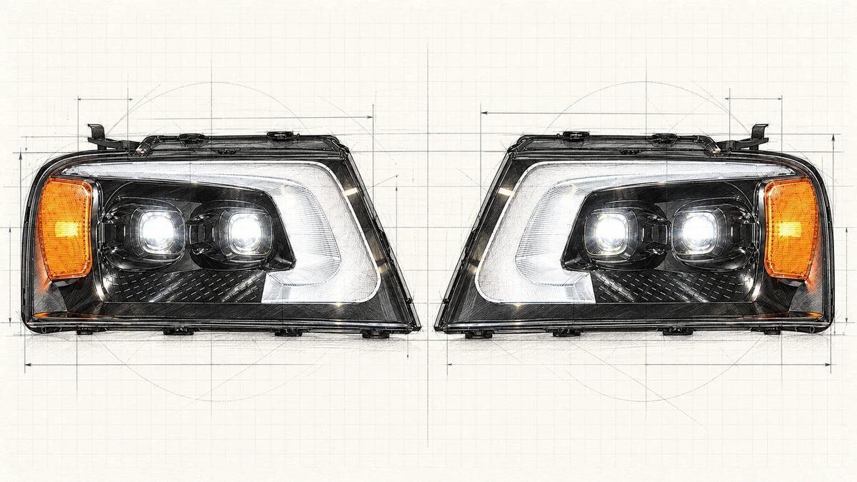 2004-2008 Ford F-150 & 2006-2008 Lincoln Mark LT (11th Gen) LED Dual Projector Headlights Assembly — Pair