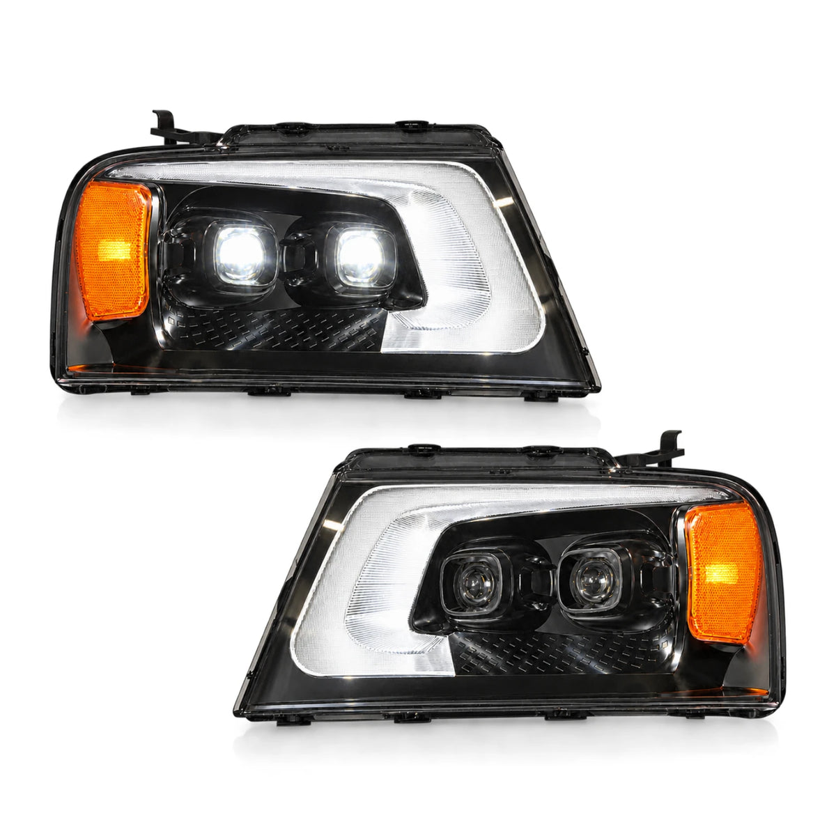 2004-2008 Ford F-150 & 2006-2008 Lincoln Mark LT LED Dual Projector Headlights — main product view — H-F150-04