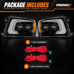2004-2008 Ford F-150 & 2006-2008 Lincoln Mark LT LED Dual Projector Headlights — package contents — H-F150-04