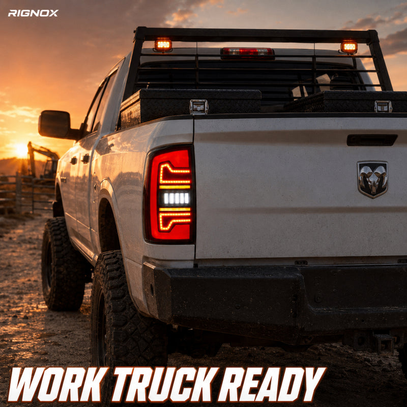 2002-2008 Dodge Ram Sequential LED Tail Lights — smoke red bar work truck ready - T-RAM07-08