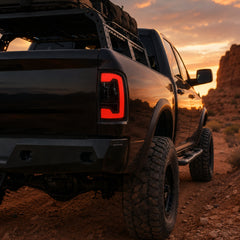 2002-2008 Dodge Ram Sequential LED Tail Lights — smoke red bar right side scene01 - T-RAM02-06