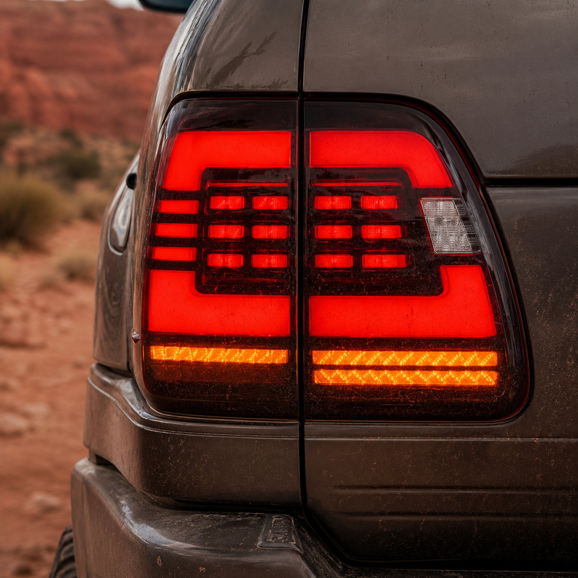 2003-2007 Lexus LX470 Sequential LED Tail Lights — smoke red bar scene08