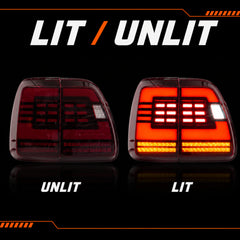 2003-2007 Lexus LX470 Sequential LED Tail Lights — smoke red bar supplement15