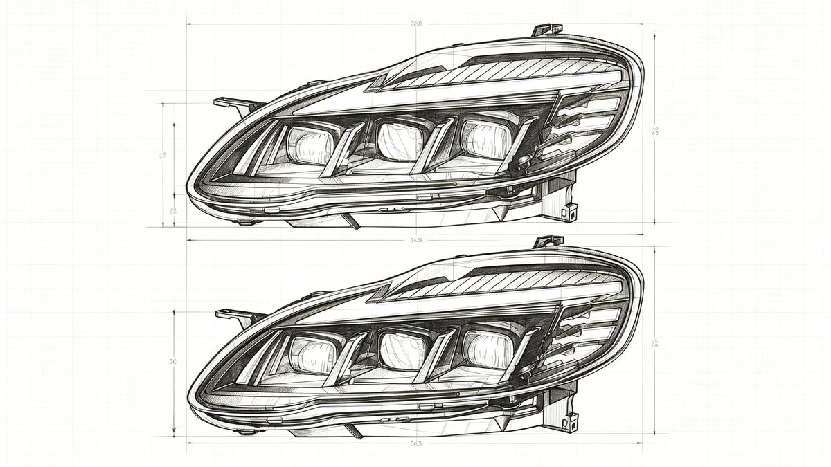 2003-2008 Toyota Corolla LED Triple Projector Headlights Assembly