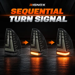2003-2009 Lexus GX470 Sequential LED Tail Lights Assembly — Pair — Sequential amber turn signal stages — T-GX470-03-SW