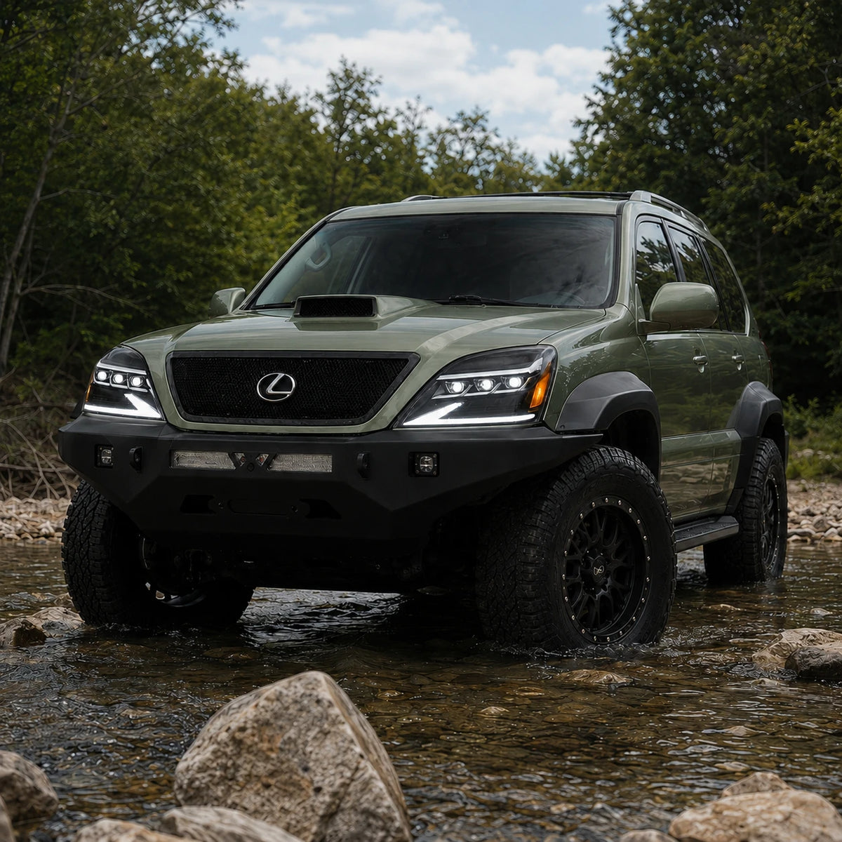 2003-2009 Lexus GX470 LED Triple Projector Headlights Assembly — conquer the wild — H-GX470-03