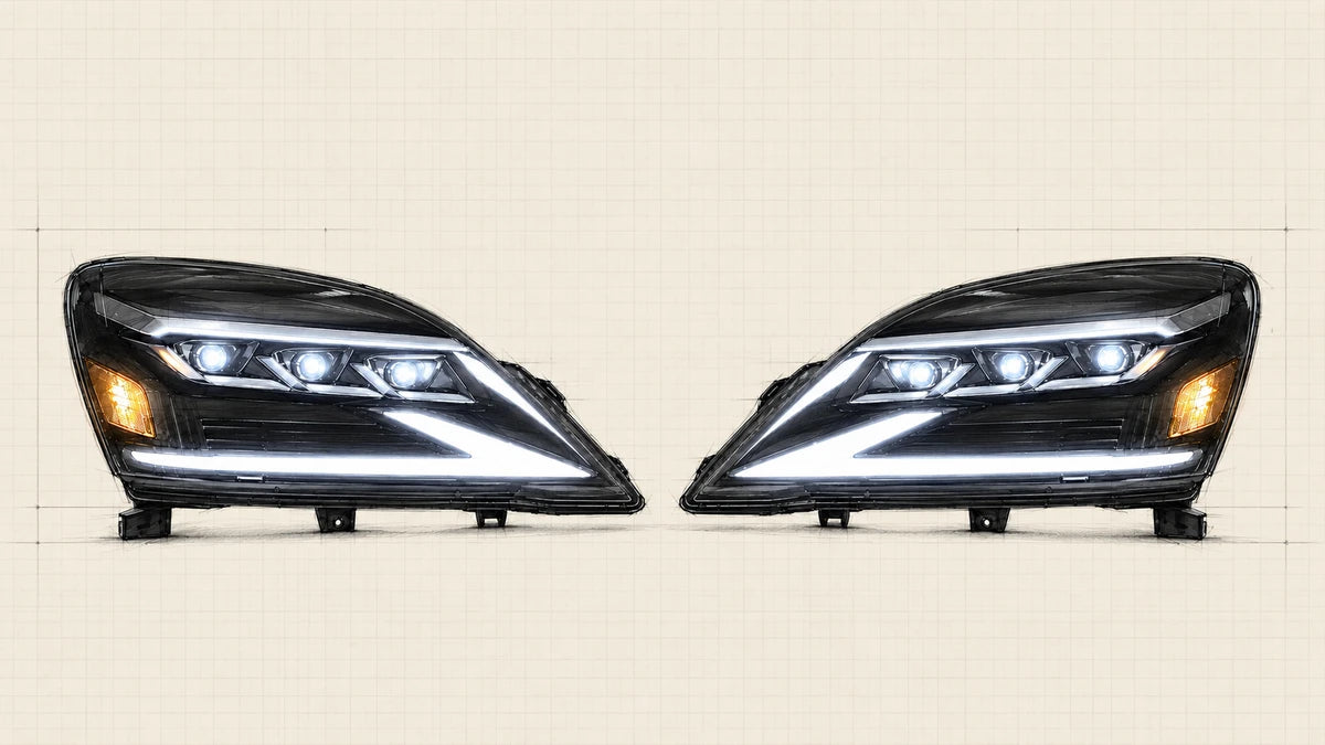 2003-2009 Lexus GX470 LED Triple Projector Headlights Assembly