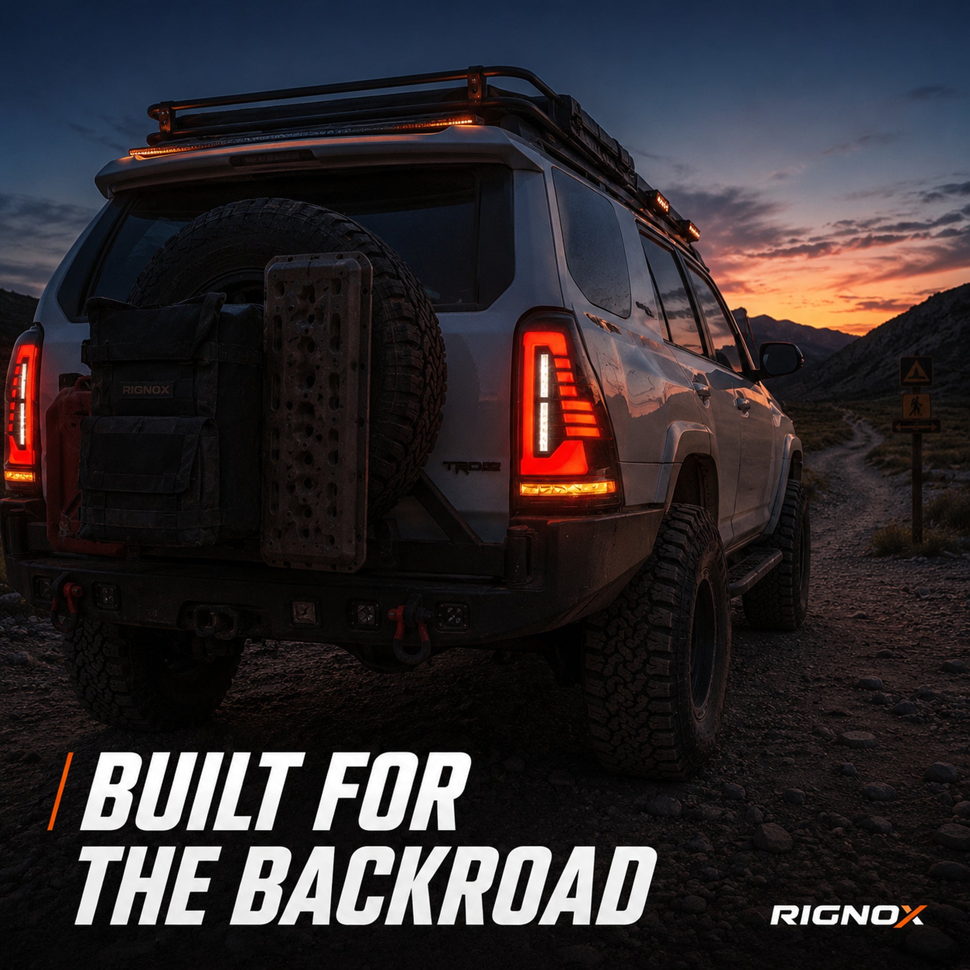 2003-2009 Toyota 4Runner Sequential LED Tail Lights — smoke red built for backroad - T-4RN03