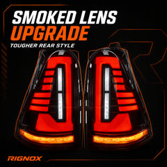 2003-2009 Toyota 4Runner Sequential LED Tail Lights — smoke red function smoked lens - T-4RN03