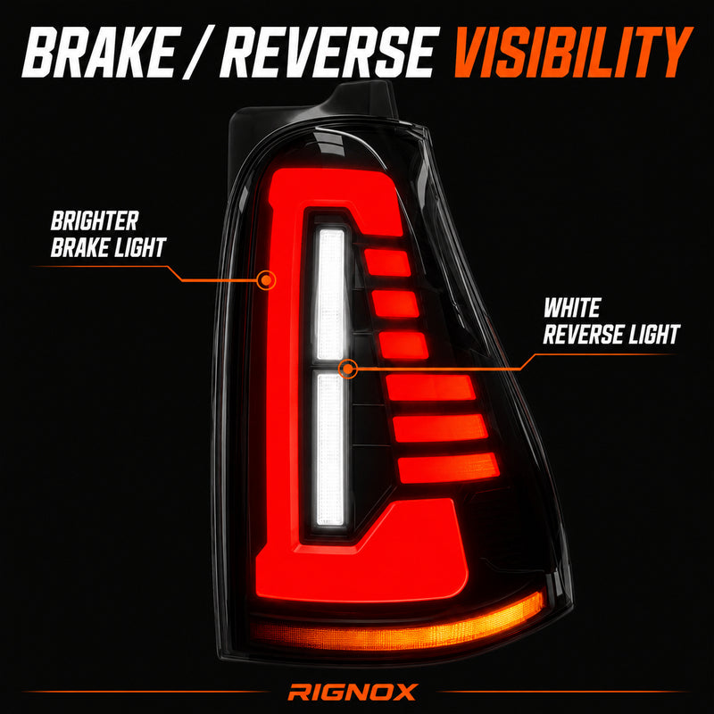 2003-2009 Toyota 4Runner Sequential LED Tail Lights — smoke red function visibility - T-4RN03