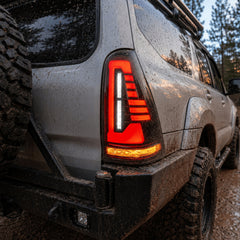 2003-2009 Toyota 4Runner Sequential LED Tail Lights — smoke red mud trail rear detail - T-4RN03