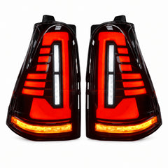 2003-2009 Toyota 4Runner Sequential LED Tail Lights — smoke red white background lit - T-4RN03
