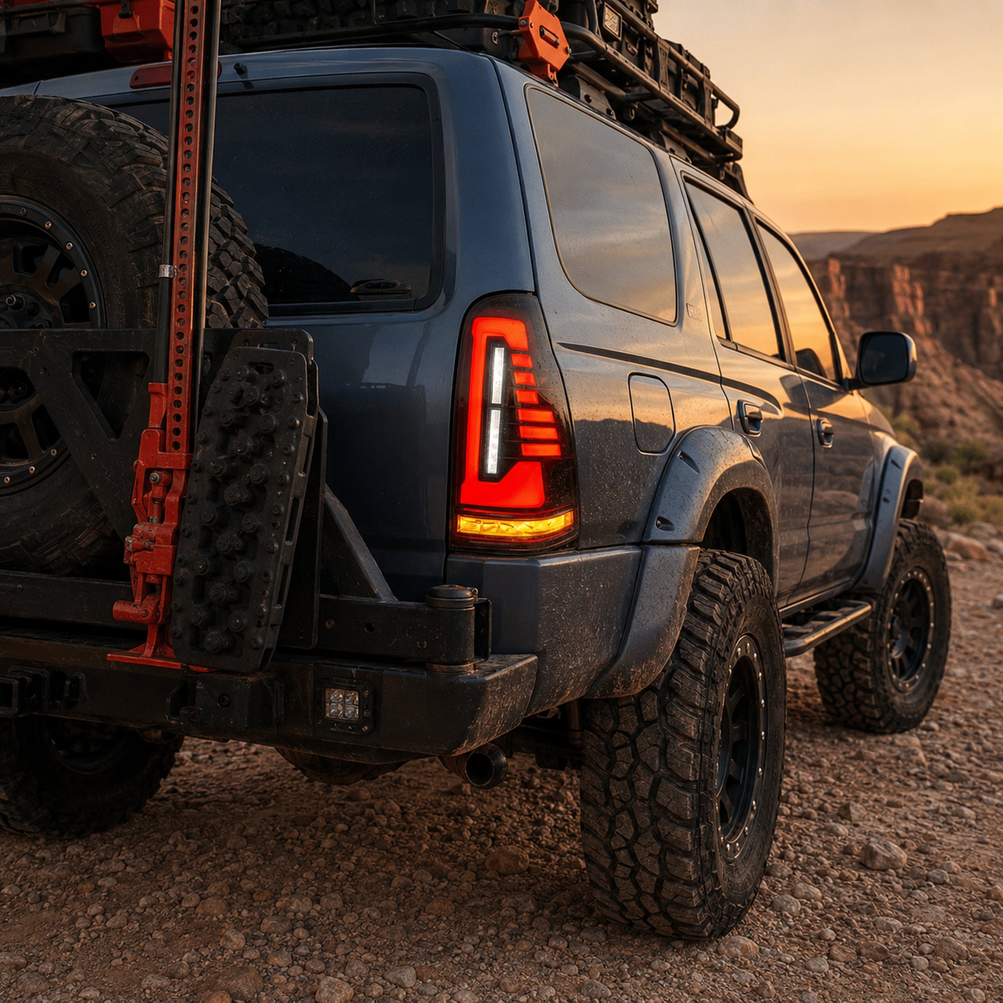 2003-2009 Toyota 4Runner Sequential LED Tail Lights — smoke red work truck trail - T-4RN03