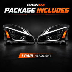 2004-2009 Lexus RX330 / RX350 / RX400h (XU30) LED Triple Projector Headlights Assembly — Pair — Package includes one pair of headlights — H-RX04-3P