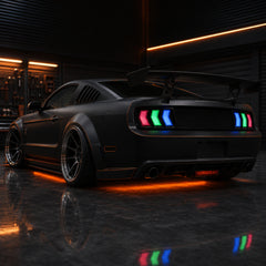 2005-2009 Ford Mustang Sequential LED Tail Lights — RGB garage show04 - T-MUS05-RGB