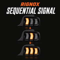 2005-2009 Ford Mustang Sequential LED Tail Lights — RGB sequential signal14 - T-MUS05-RGB